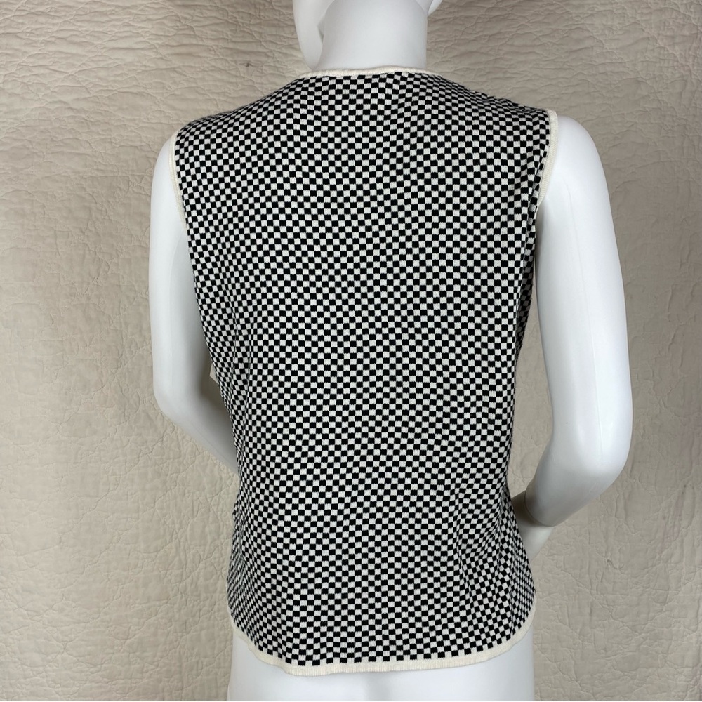 🔥Talbots Made in Italy Black White Checker Cardigan Sweater Set Women Size S - Picture 6 of 15